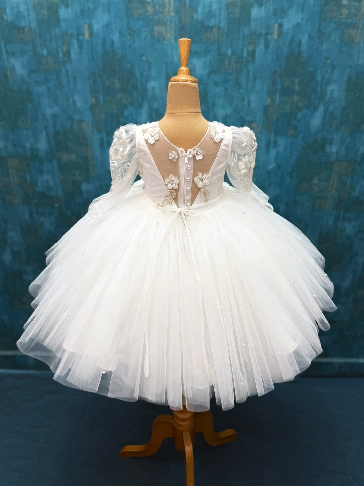 floral white Dream Whirl Couture gown with hand work detailing