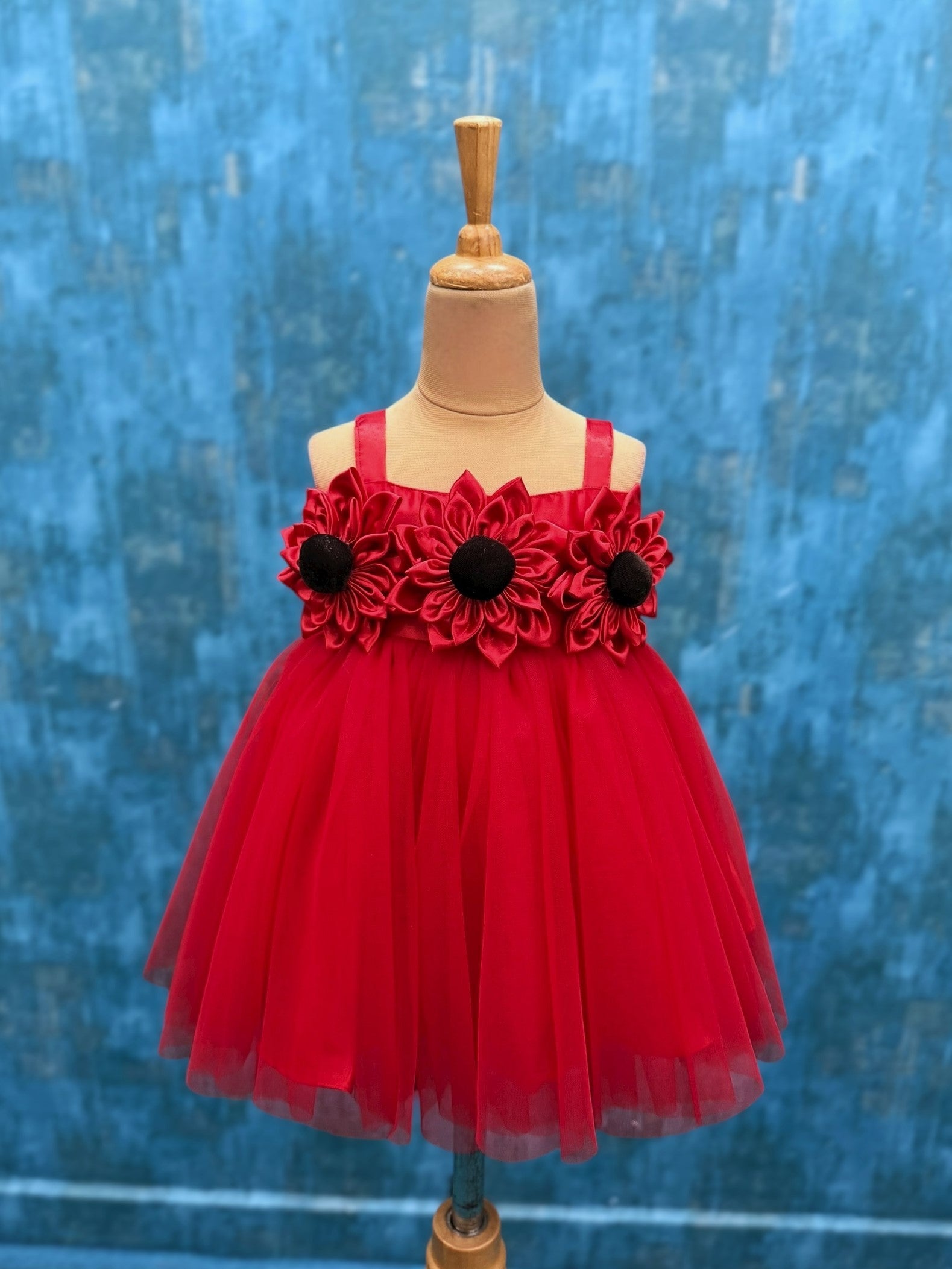 Red Dahlia Bloom Dress