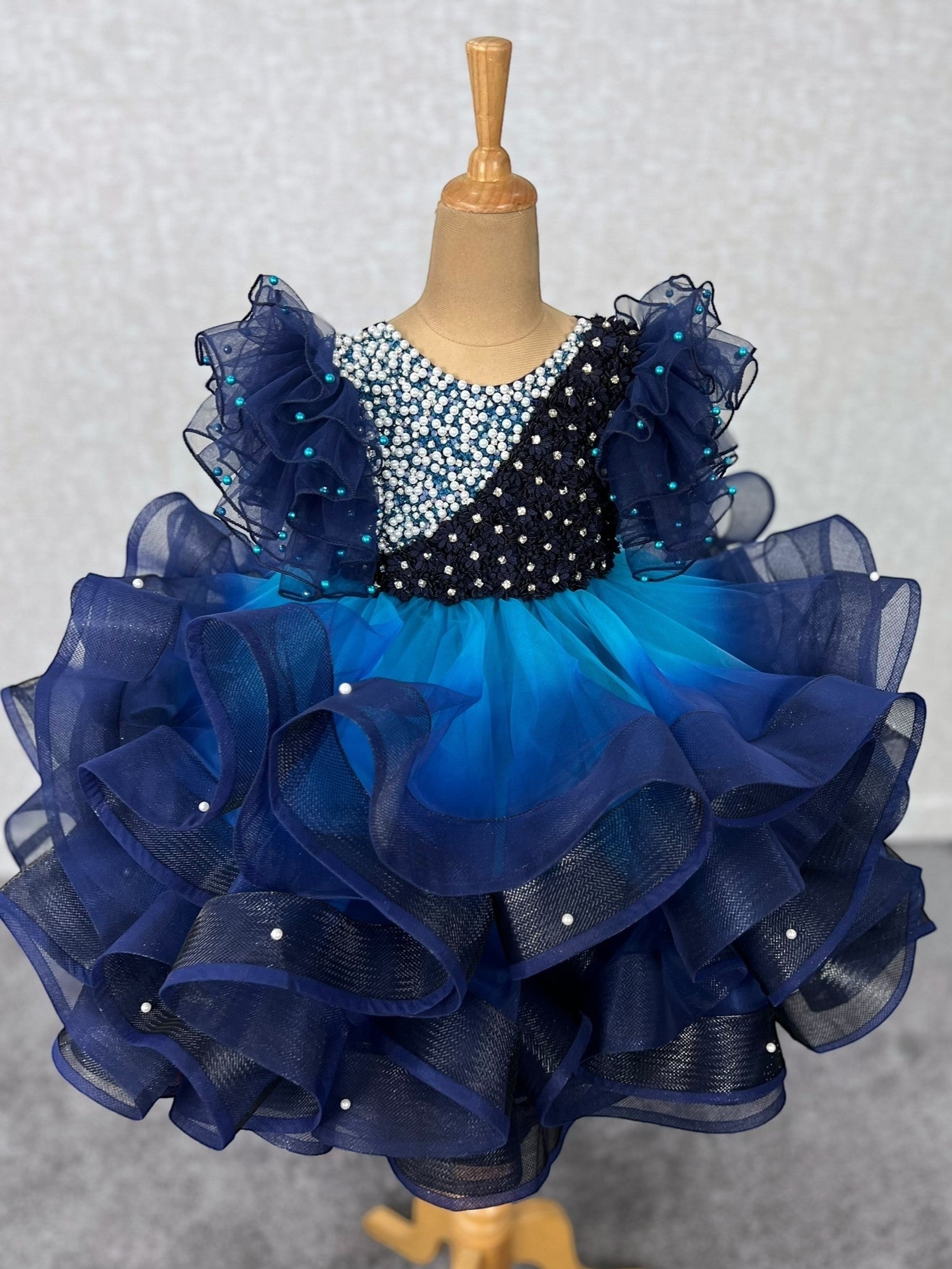Blue Moonlit Pearl Fantasy Dress