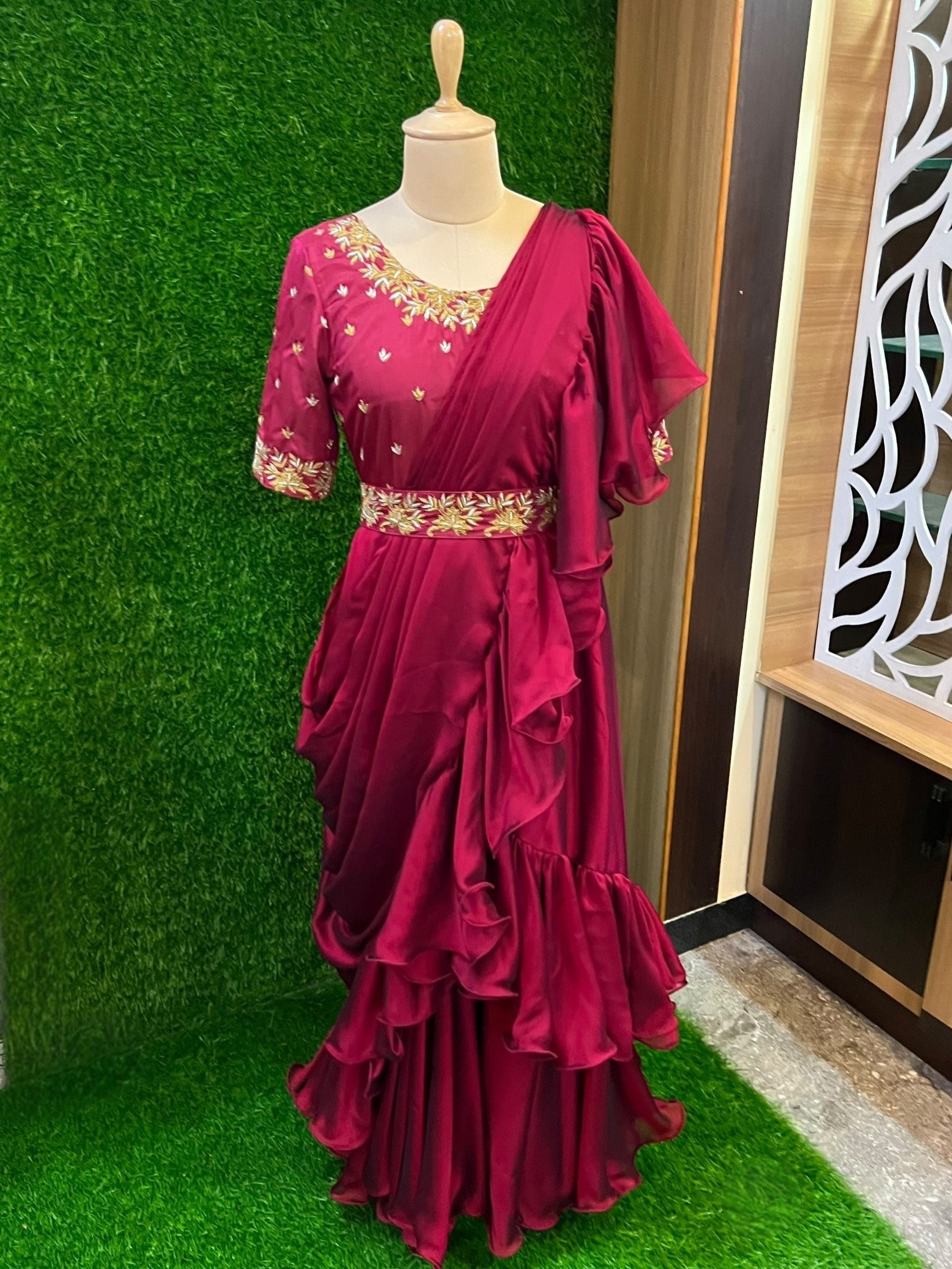 Velvet Scarlet Bloom Gown