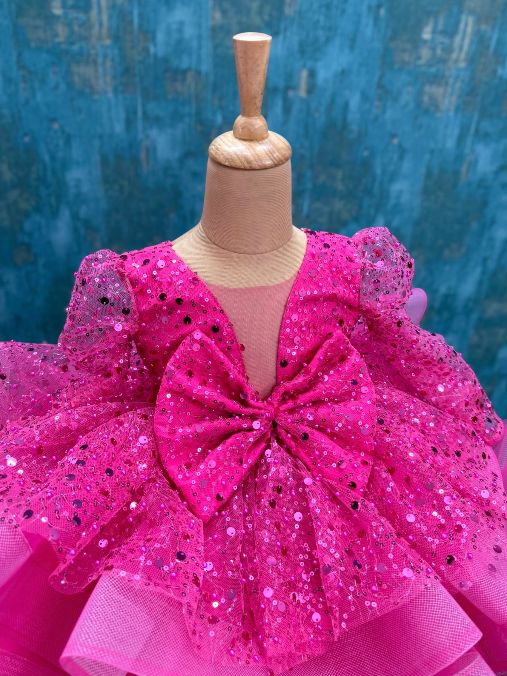 Rose Candy Sparkle Bow Royale Princess Ball Gown