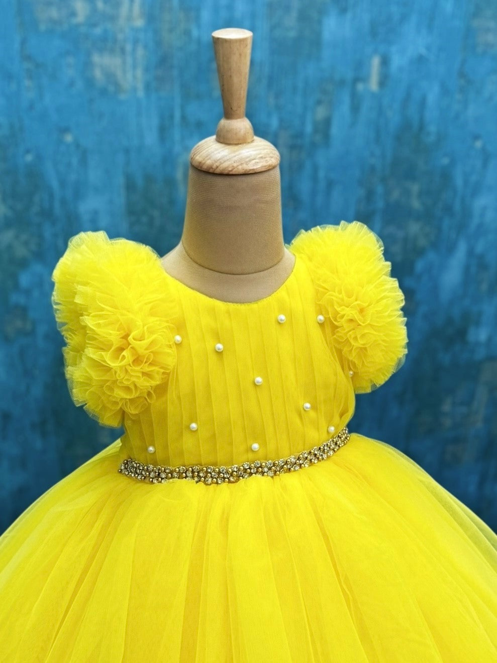 Bright Sunlit Blossom Pearl Princess Couture Ball Gown
