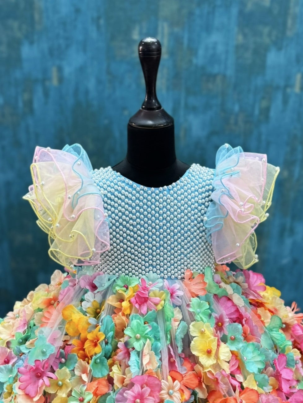 Rainbow Meadow Blossom Pearl Fairy Princess Ball Gown