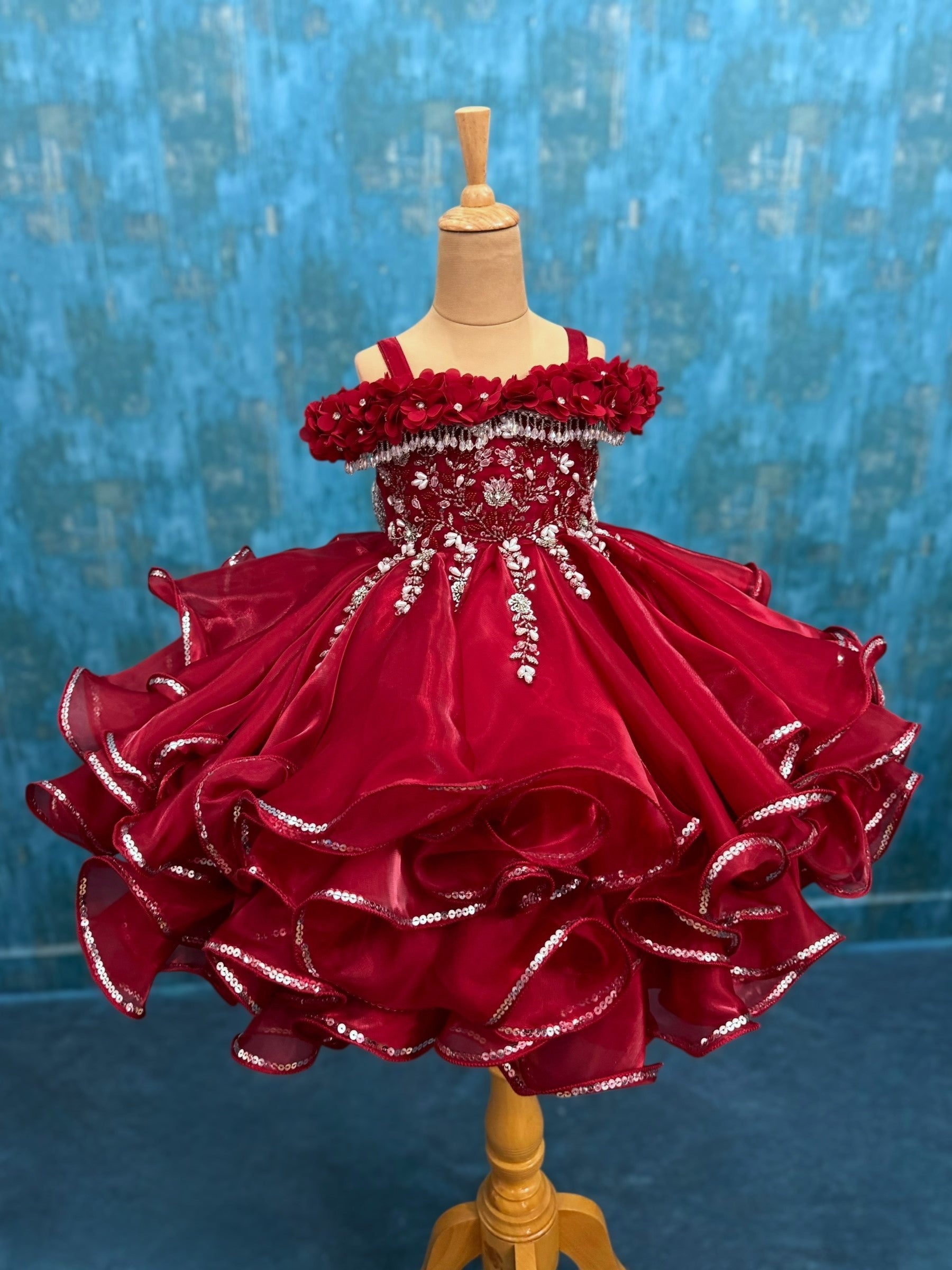 Buy Party Wear Dresses Online, Royal Ruby Mother-Daughter Couture Set