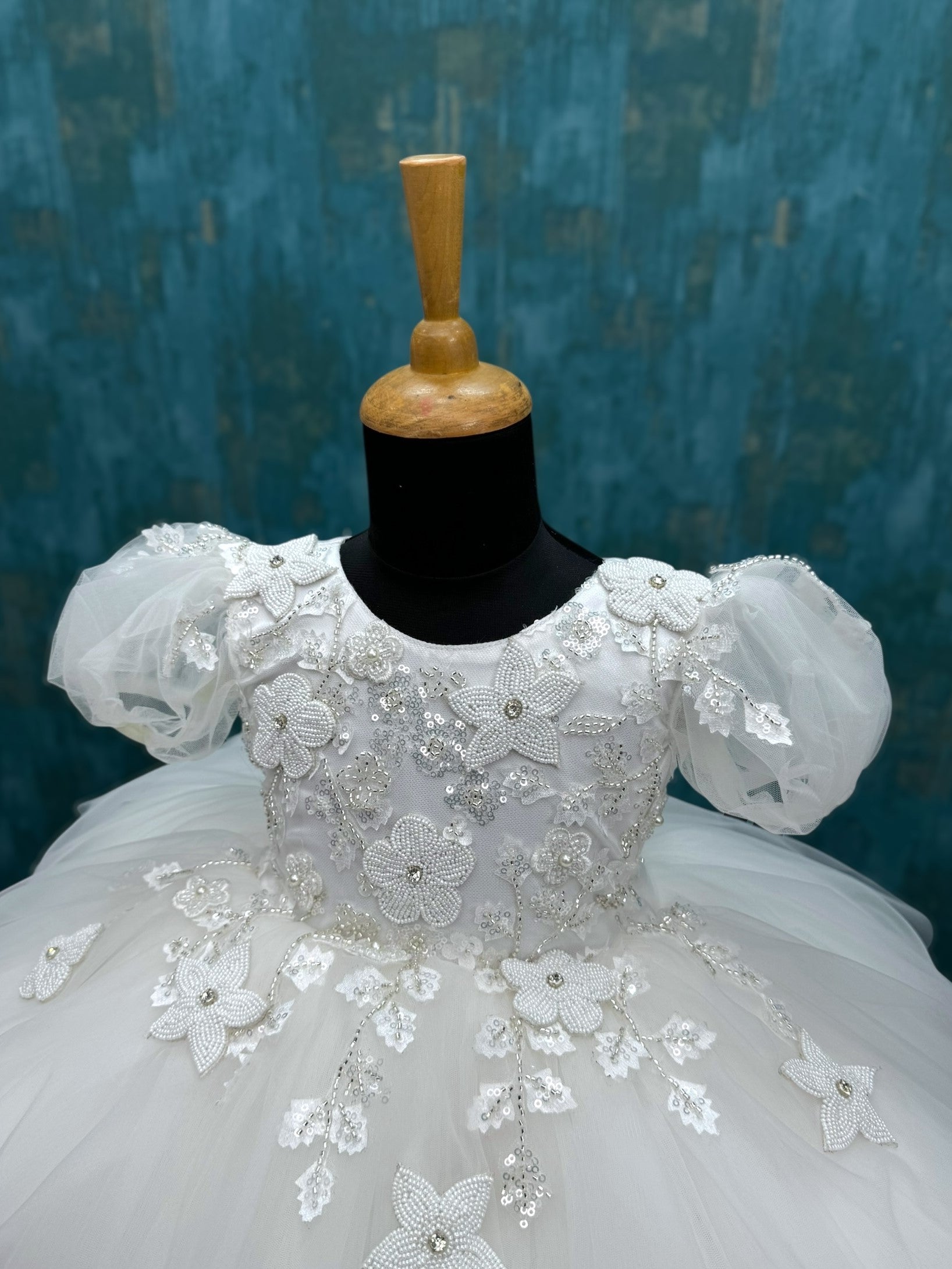 Angel Mist Floral Pearl work Royal Princess Occasion Dress