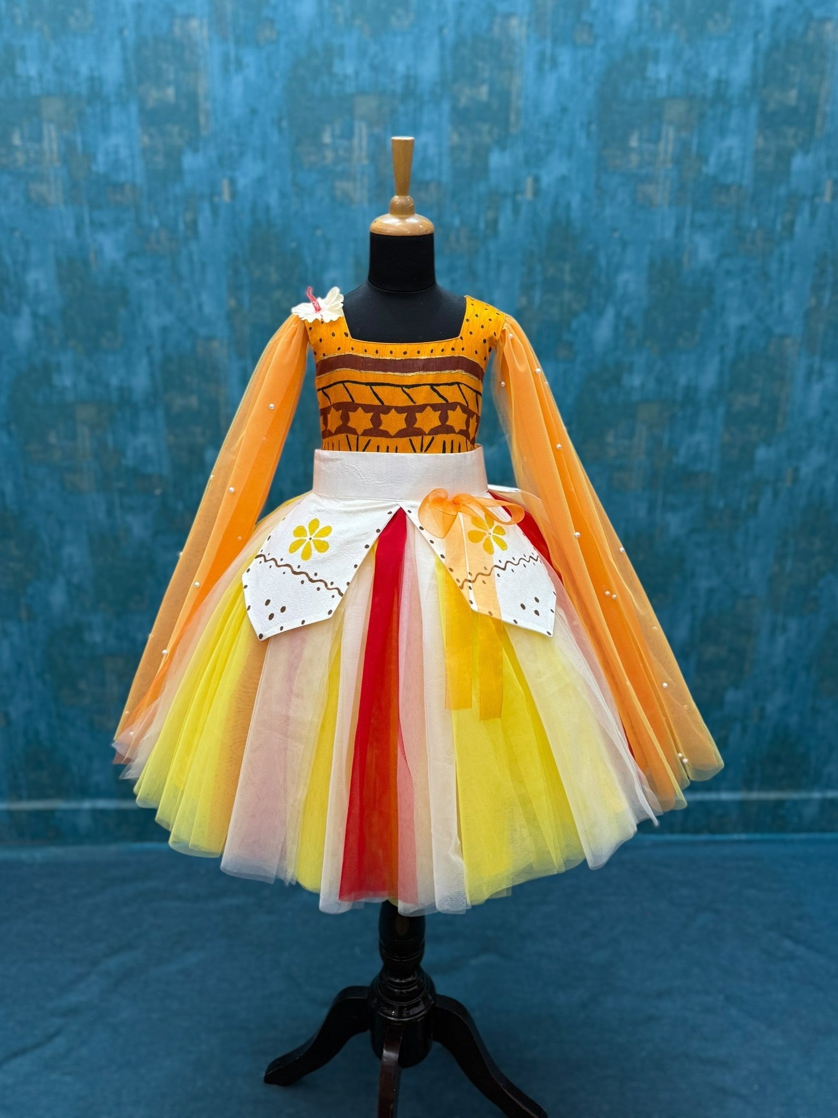 moana theme gown with detachable waist belt