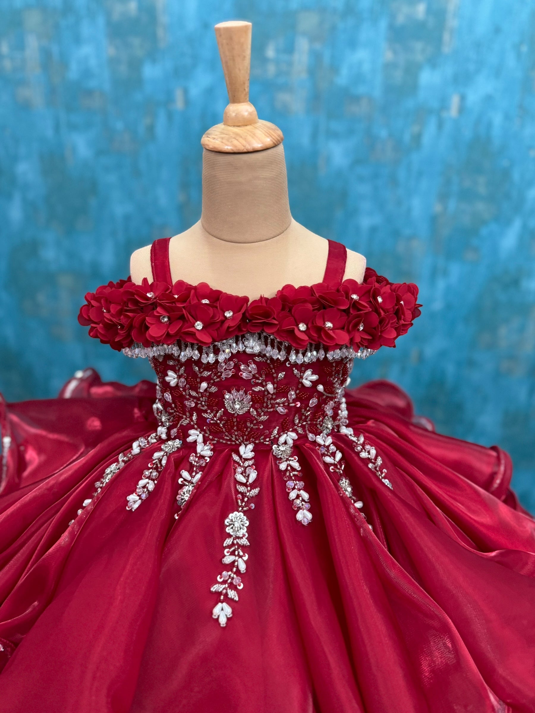 Buy Party Wear Dresses Online, Royal Ruby Mother-Daughter Couture Set