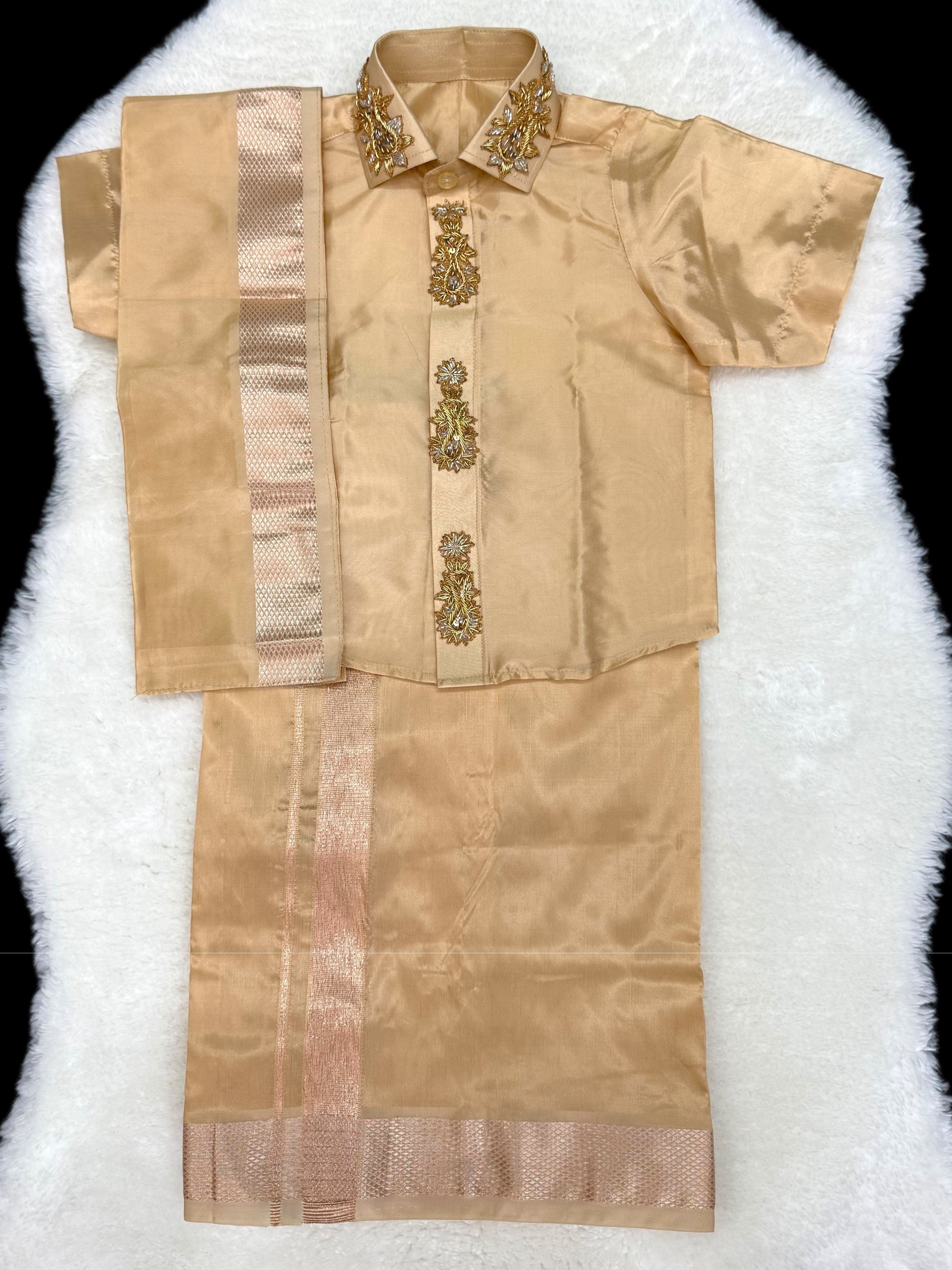 Little Maharaja Golden Elegance- Dhoti Set