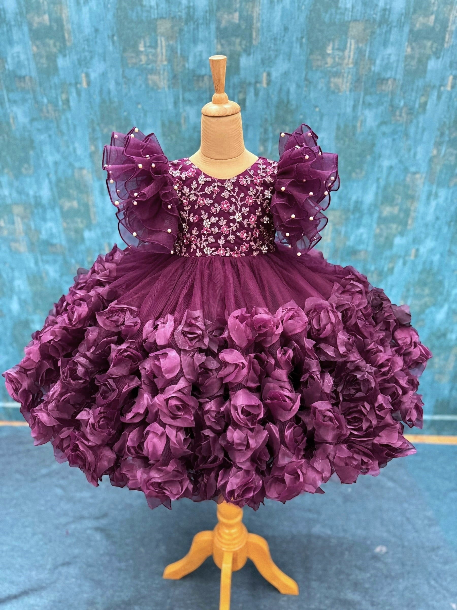 Dreamy Royal Plum Rosalina Couture Gown