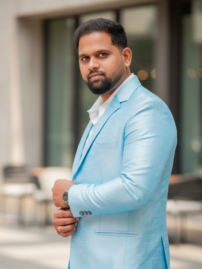 Ice Azure Royale High-Shine Tailored Gentleman’s Suit