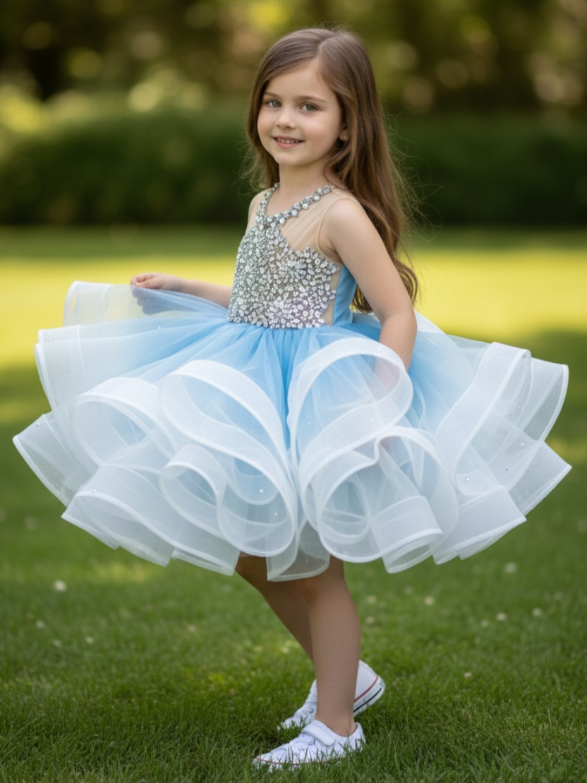 Ball gown for girls Online, Sky Blue Ballgown