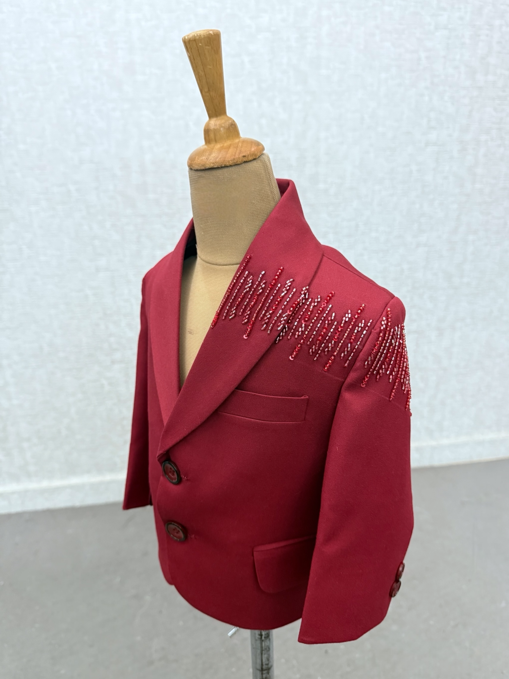 Boys birthdays dresses online, Maroon Velvet Suit