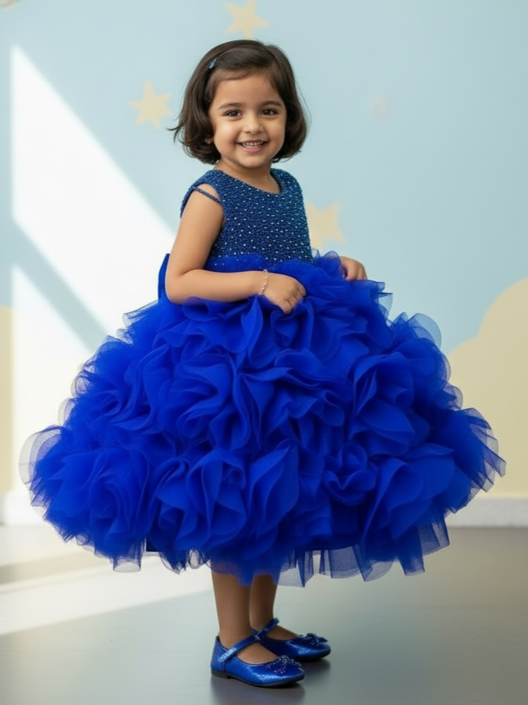 Blue Royale Stardust Ruffle Ball Dress