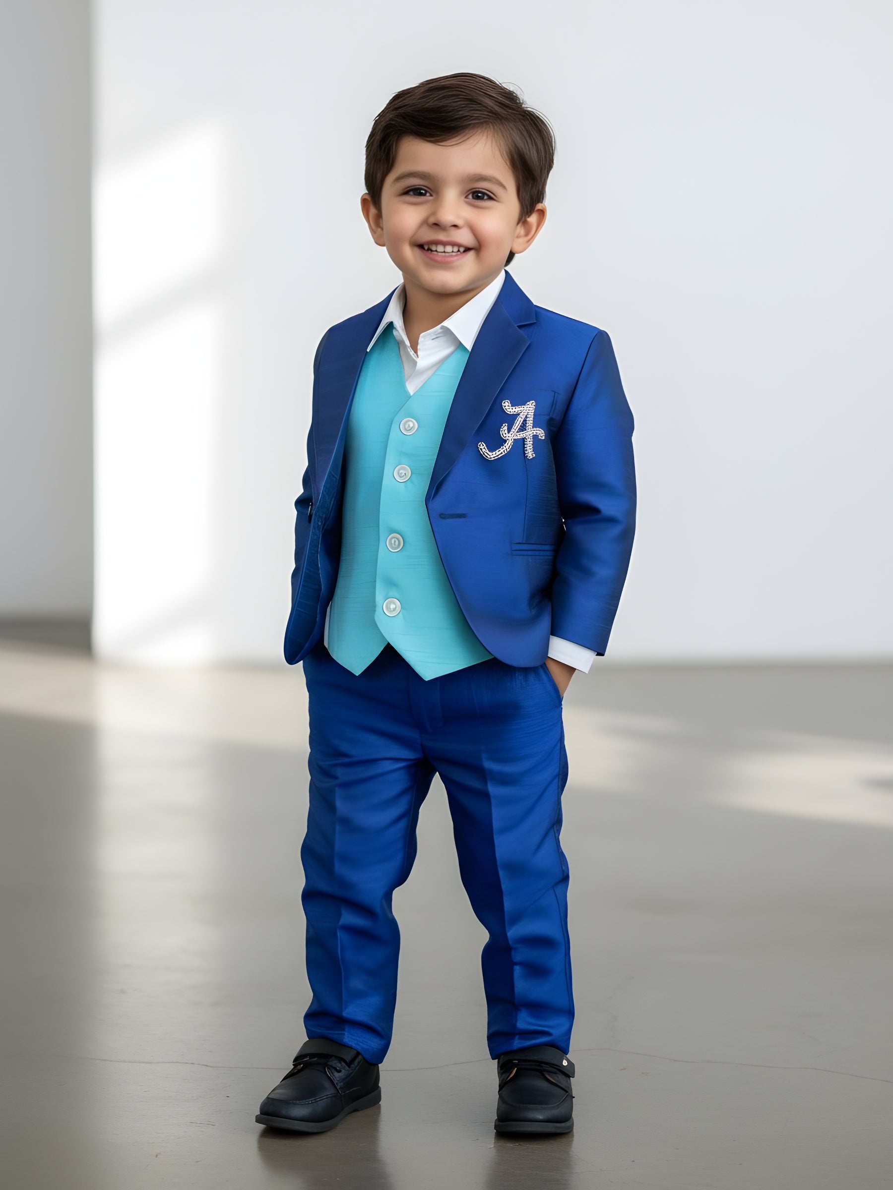 Blue Majesty Initial-Embellished Prince Suit