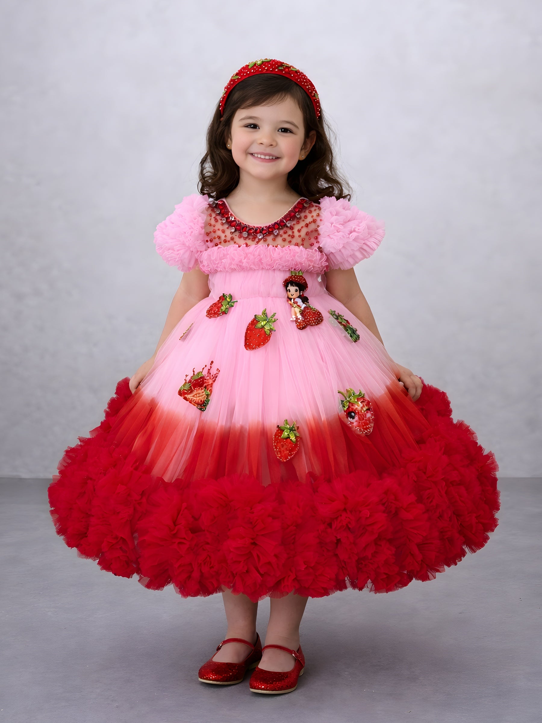 Strawberry Blush Fairy Delight Baby Gown