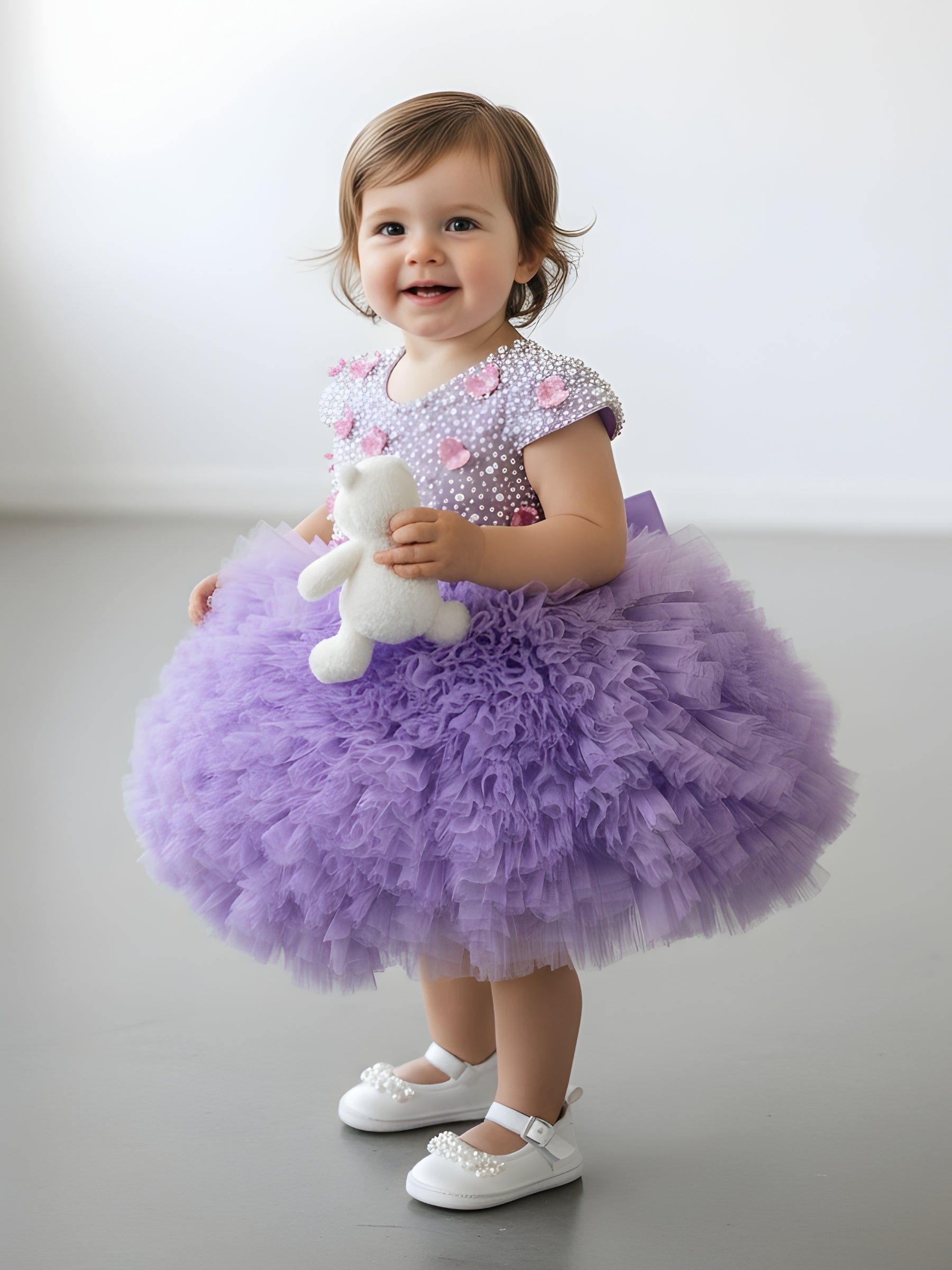 Designer Kids Clothes For Girls Online, Lavender Floral Princess Party Dress
