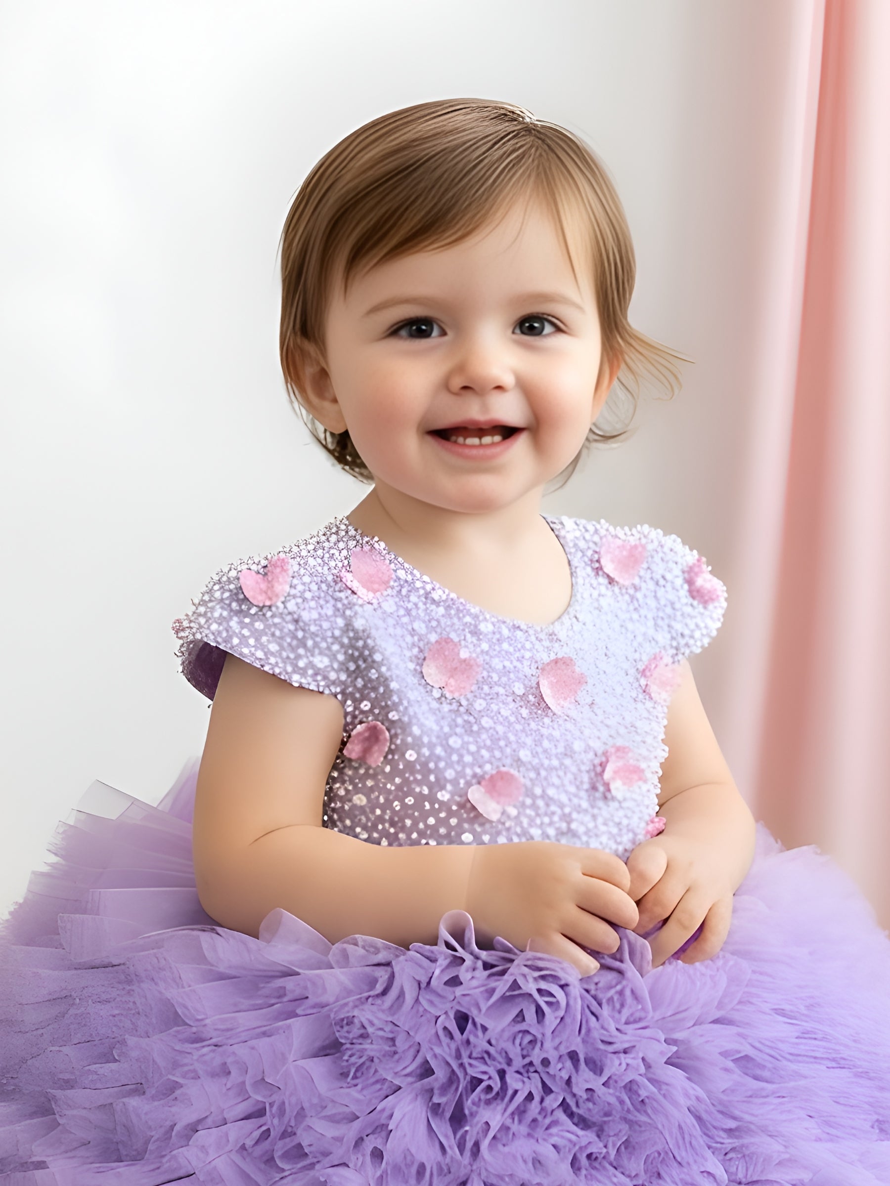 Designer Kids Clothes For Girls Online, Lavender Floral Princess Party Dress