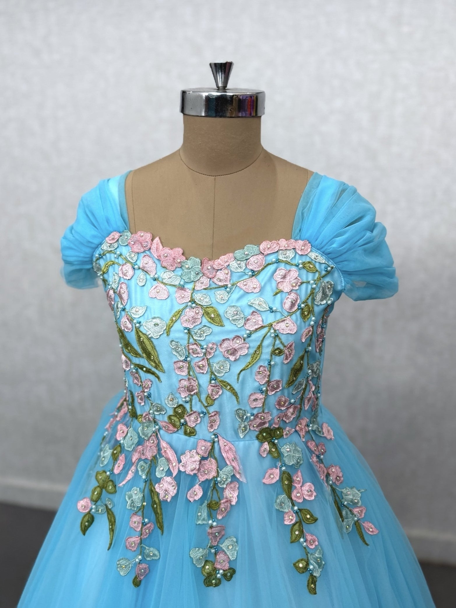 Sky Garden Blossom Embroidered Princess Couture Ball Gown